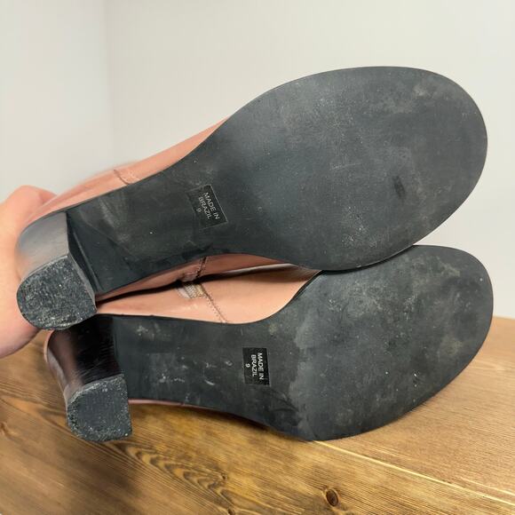 Dollhouse Knee High Leather Boots Women SZ 9 Chunky 4" Heel Western Coquette Y2K - Picture 10 of 13